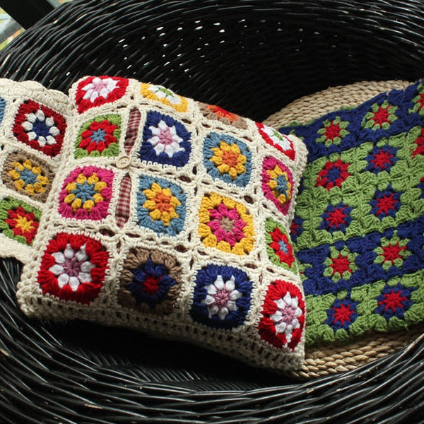 Crochet Daisy Pillow Cover